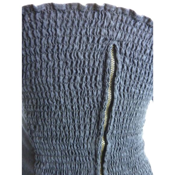 Reformation Ruffle Sleeve Top Black Linen Size 2 - Picture 5 of 7